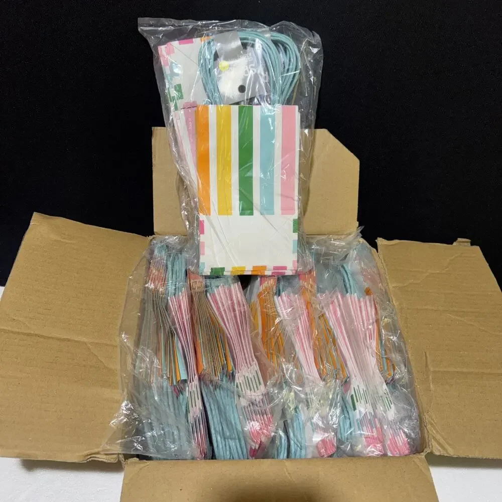 Target Spritz Striped Print Paper Rope Handle Gift Bags Lot of 96 bags